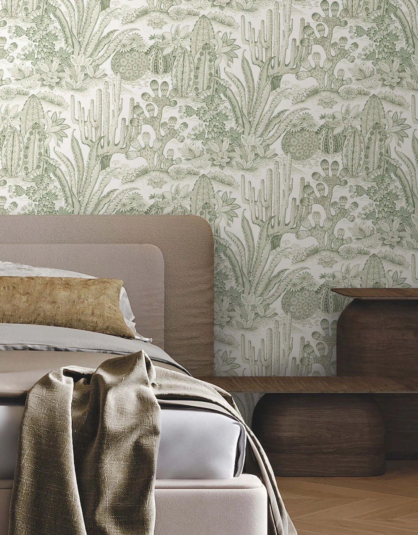 York Wallcoverings Lotus Land Cacti wallpaper, color Palm, SKU MT5631