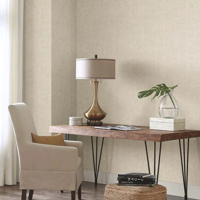 York Wallcoverings Flatiron Geometric wallpaper, color Taupe, SKU OI0643
