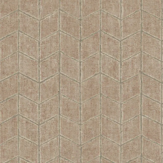 York Wallcoverings Flatiron Geometric wallpaper, color Brick, SKU OI0646
