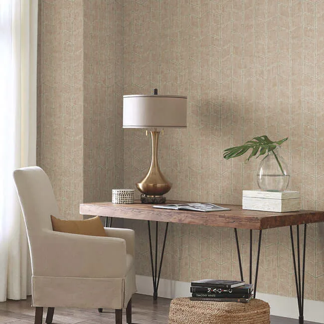 York Wallcoverings Flatiron Geometric - Brick Wallpaper | Buy Online York Wallcoverings Flatiron Geometric wallpaper, color Brick, SKU OI0646