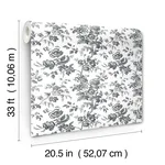 York Wallcoverings Anemone Toile wallpaper, color Black, SKU RT7875
