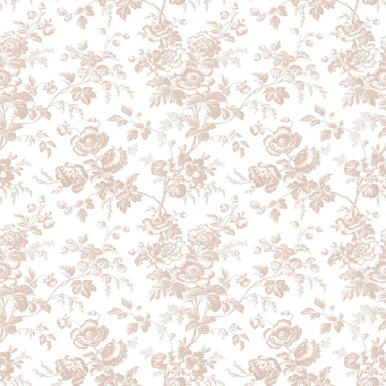 York Wallcoverings Anemone Toile wallpaper, color Blush, SKU RT7874
