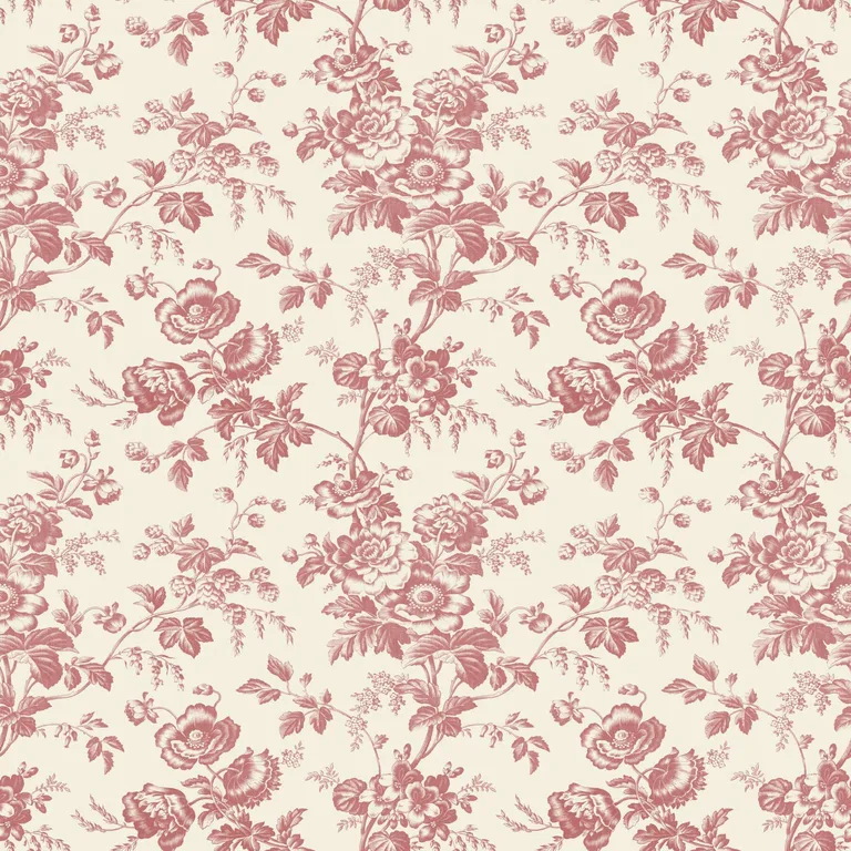 York Wallcoverings Anemone Toile wallpaper, color French Red, SKU RT7871