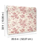 York Wallcoverings Anemone Toile - French Red Wallpaper | Buy Online York Wallcoverings Anemone Toile wallpaper, color French Red, SKU RT7871