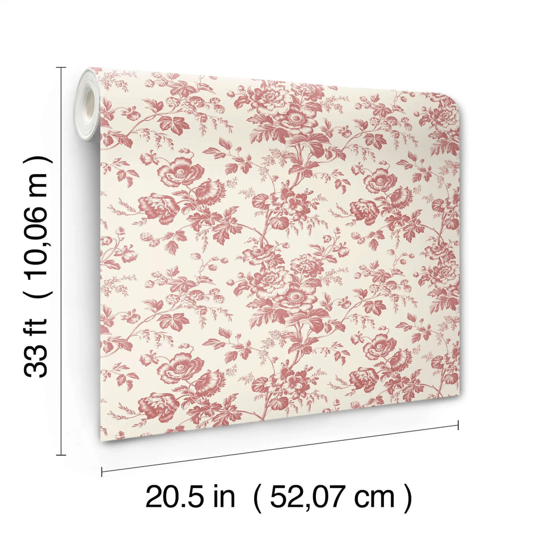 York Wallcoverings Anemone Toile - French Red Wallpaper | Buy Online York Wallcoverings Anemone Toile wallpaper, color French Red, SKU RT7871