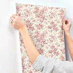 York Wallcoverings Anemone Toile - French Red Wallpaper | Buy Online York Wallcoverings Anemone Toile wallpaper, color French Red, SKU RT7871