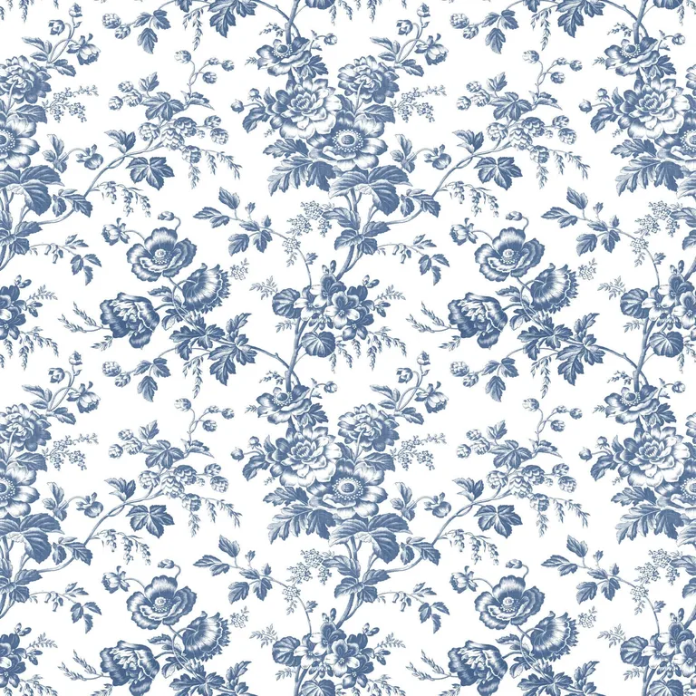 York Wallcoverings Anemone Toile wallpaper, color Navy, SKU RT7873