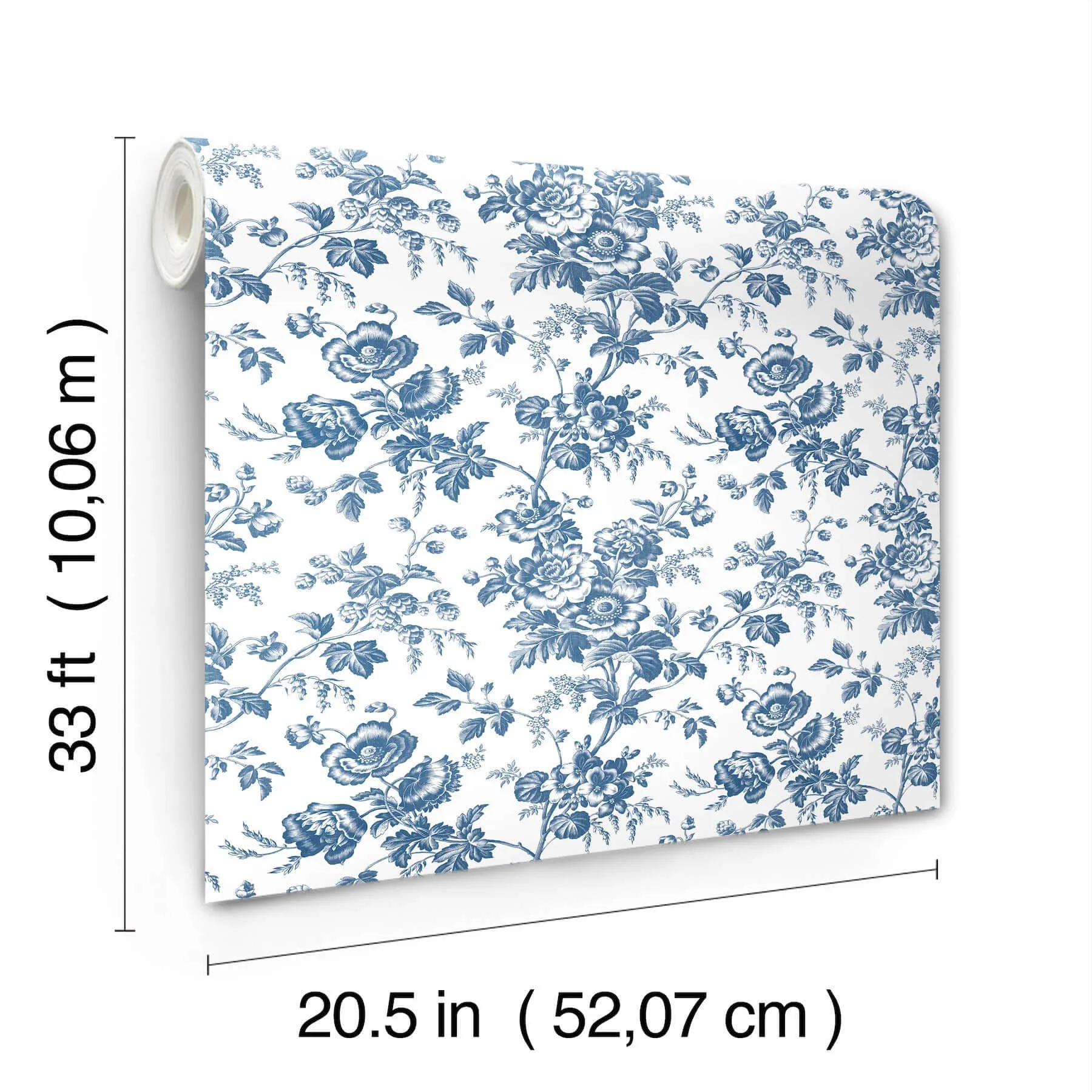 York Wallcoverings Anemone Toile - Navy Wallpaper | Buy Online York Wallcoverings Anemone Toile wallpaper, color Navy, SKU RT7873