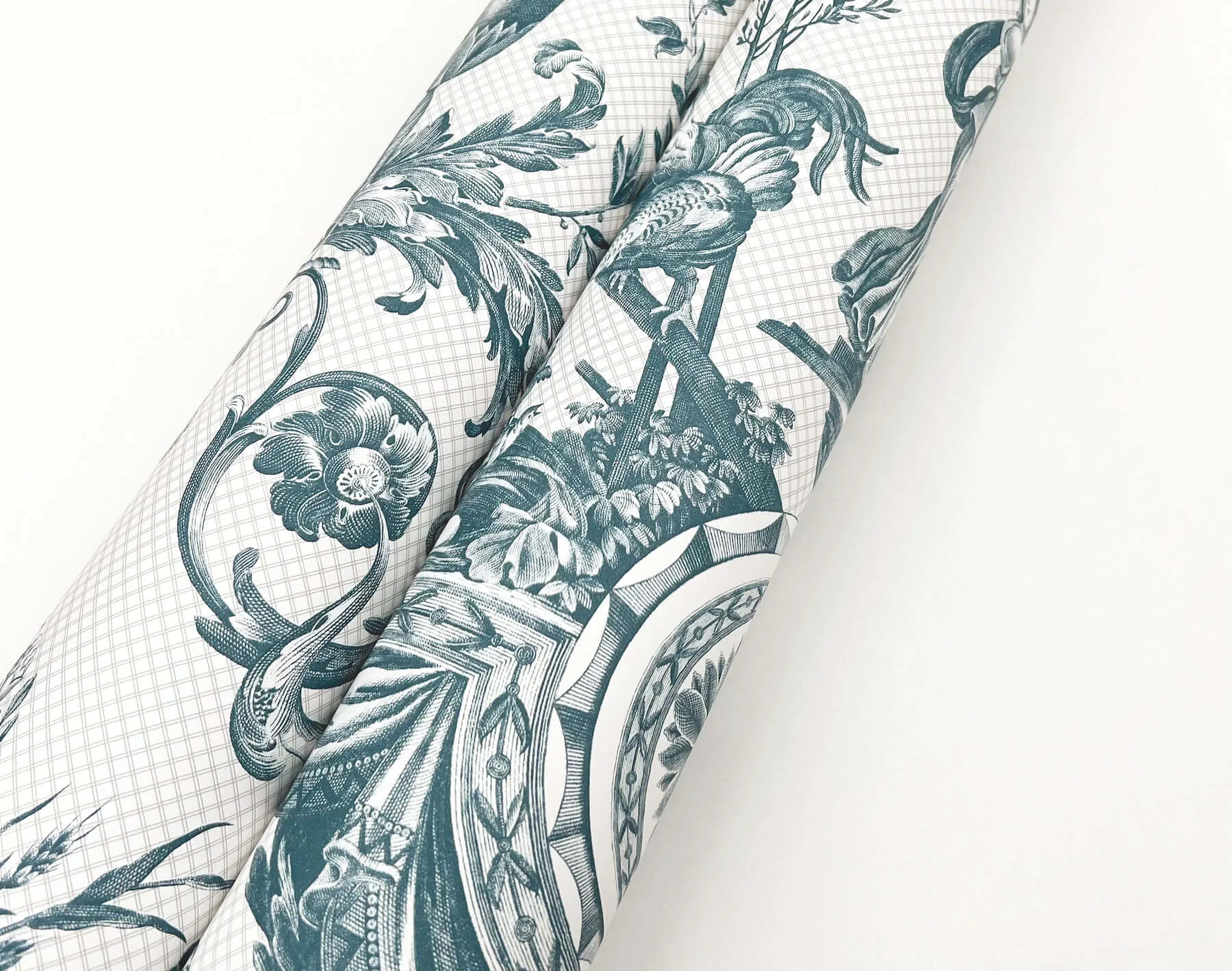 York Wallcoverings Avian Fountain Toile - Jade Wallpaper | Buy Online York Wallcoverings Avian Fountain Toile wallpaper, color Jade, SKU RT7811
