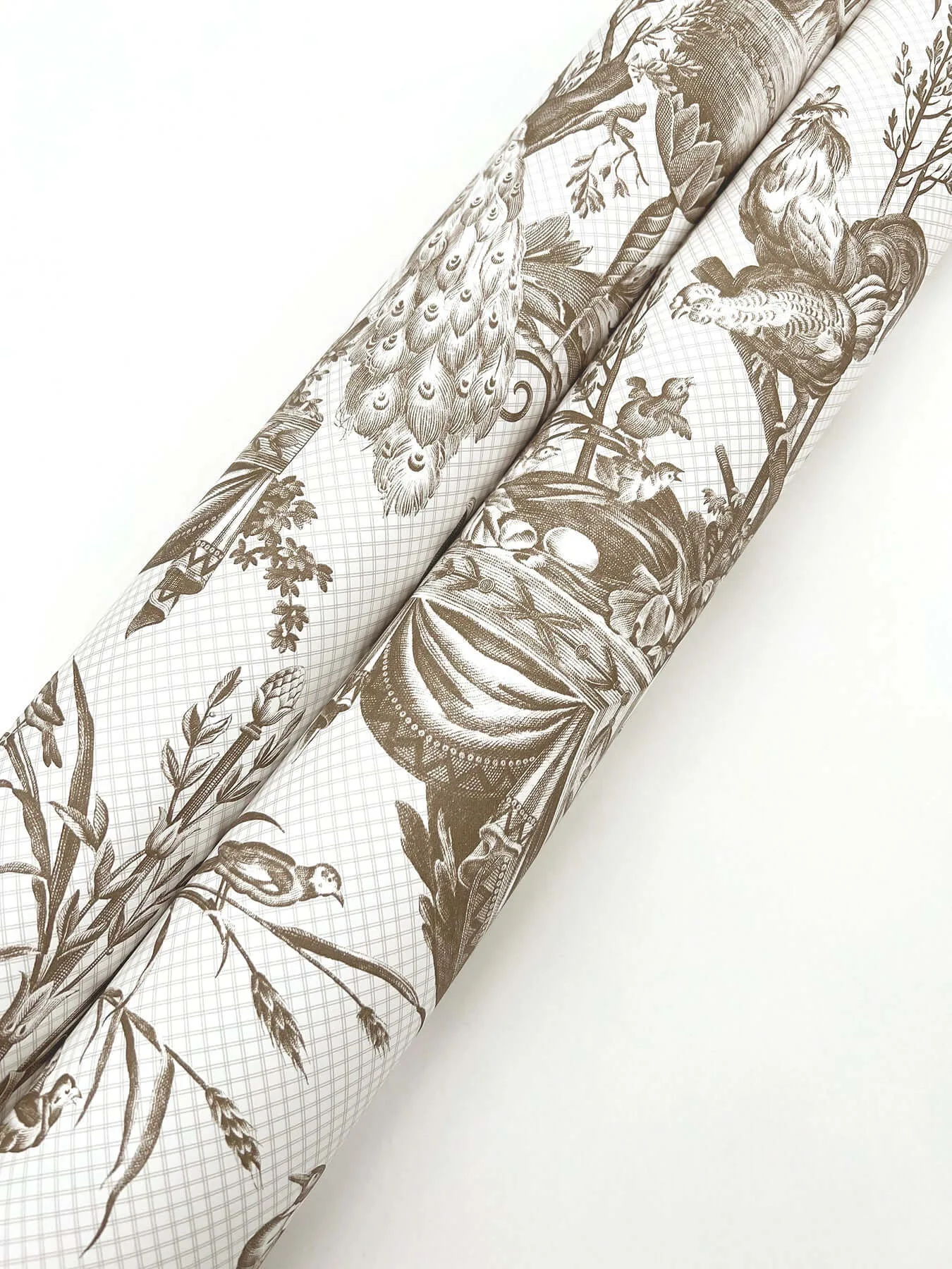 York Wallcoverings Avian Fountain Toile wallpaper, color Mink, SKU RT7812