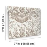 York Wallcoverings Avian Fountain Toile wallpaper, color Mink, SKU RT7812