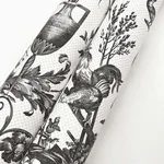 York Wallcoverings Avian Fountain Toile wallpaper, color Black, SKU RT7813