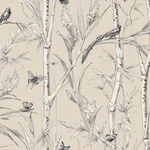 York Wallcoverings Bambou Toile wallpaper, color Beige, SKU RT7832
