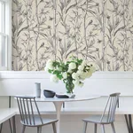 York Wallcoverings Bambou Toile wallpaper, color Beige, SKU RT7832