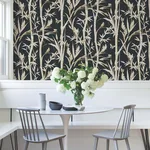 York Wallcoverings Bambou Toile - Black Wallpaper | Buy Online York Wallcoverings Bambou Toile wallpaper, color Black, SKU RT7834