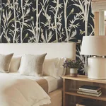 York Wallcoverings Bambou Toile - Black Wallpaper | Buy Online York Wallcoverings Bambou Toile wallpaper, color Black, SKU RT7834