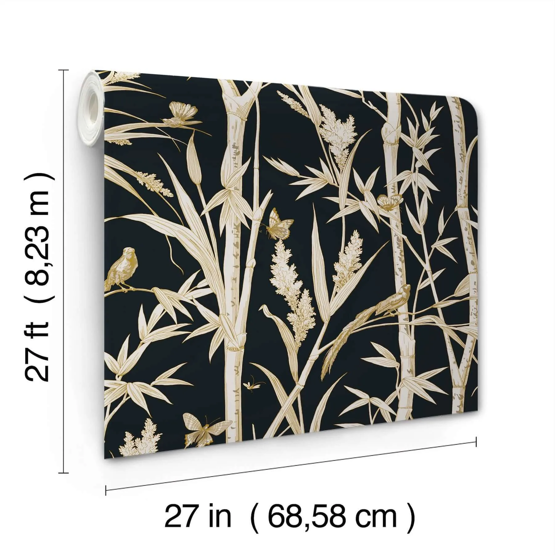 York Wallcoverings Bambou Toile - Black Wallpaper | Buy Online York Wallcoverings Bambou Toile wallpaper, color Black, SKU RT7834