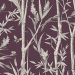 York Wallcoverings Bambou Toile wallpaper, color Burgundy, SKU RT7835