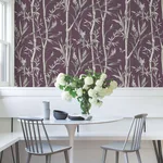 York Wallcoverings Bambou Toile wallpaper, color Burgundy, SKU RT7835