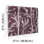 York Wallcoverings Bambou Toile wallpaper, color Burgundy, SKU RT7835