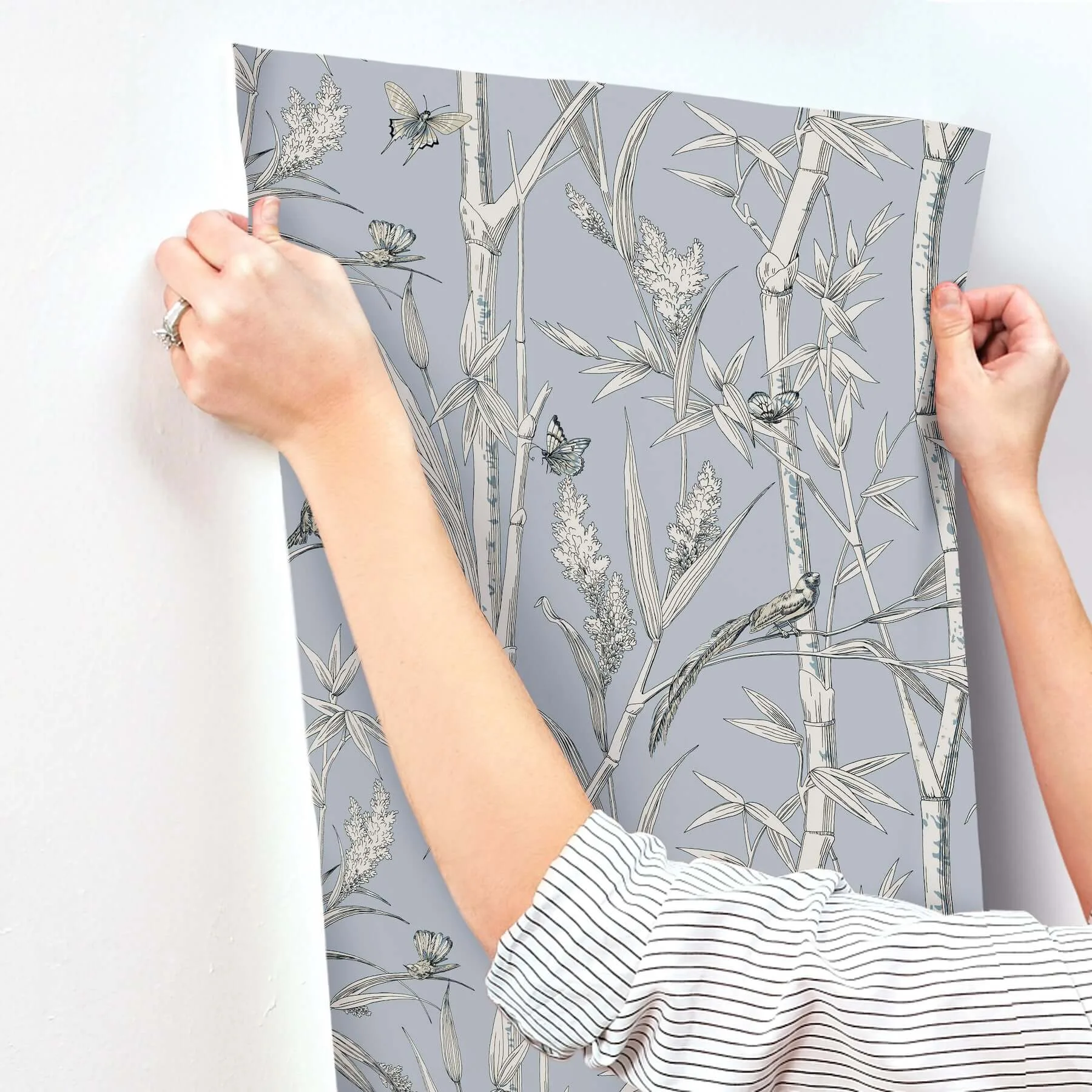 York Wallcoverings Bambou Toile - Sky Blue Wallpaper | Buy Online York Wallcoverings Bambou Toile wallpaper, color Sky Blue, SKU RT7833