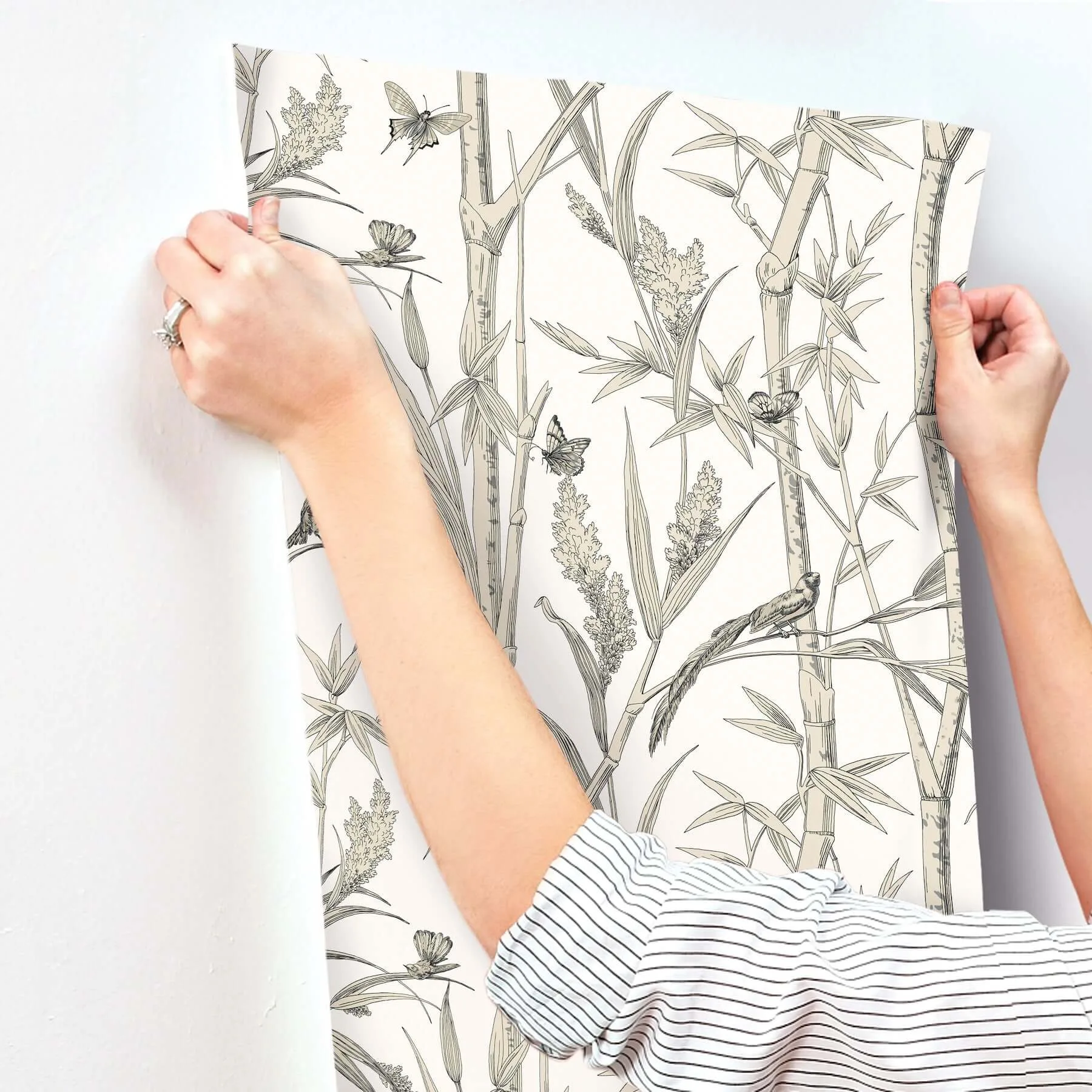 York Wallcoverings Bambou Toile - White Wallpaper | Buy Online York Wallcoverings Bambou Toile wallpaper, color White, SKU RT7836