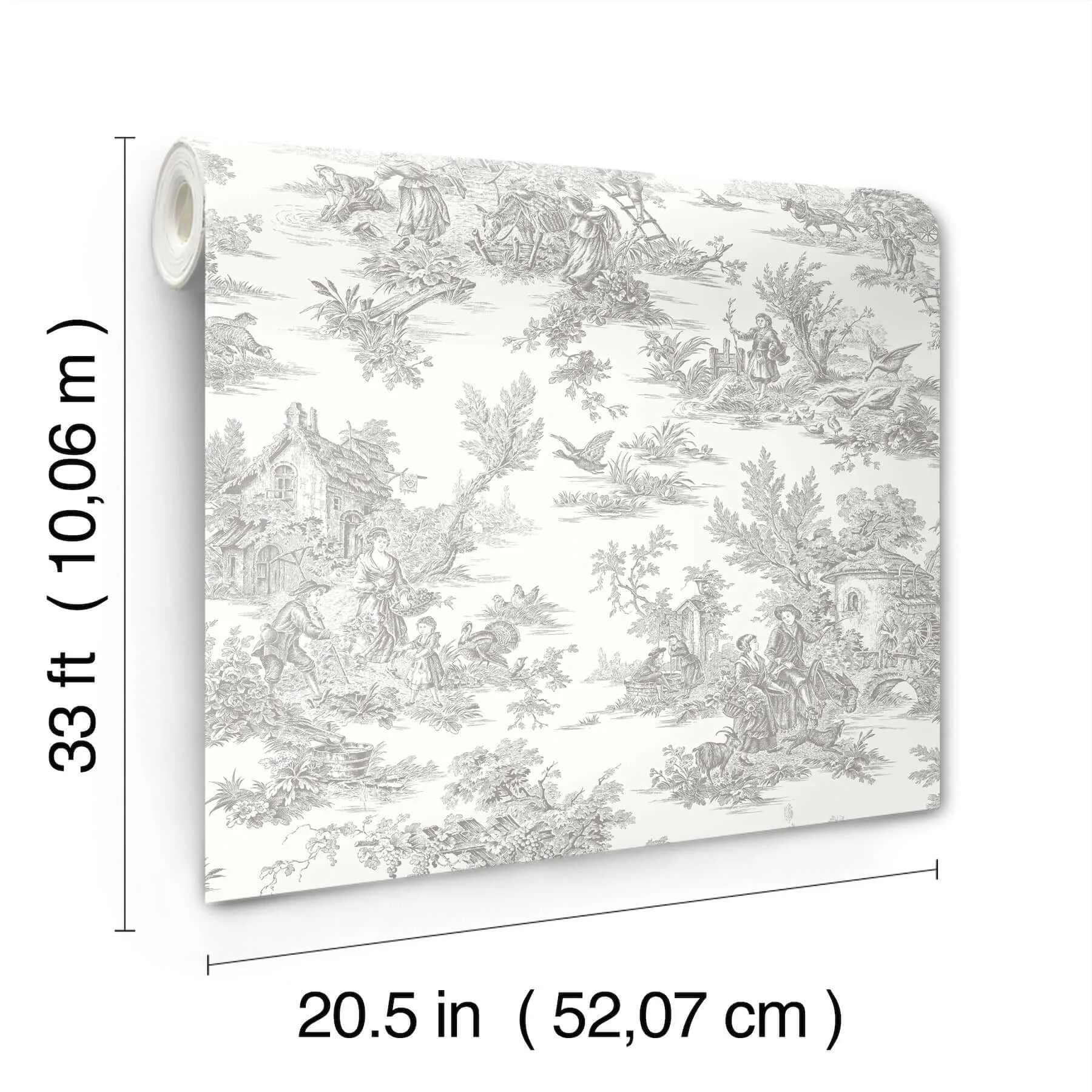York Wallcoverings Campagne Toile - Grey Wallpaper | Buy Online York Wallcoverings Campagne Toile wallpaper, color Grey, SKU RT7940