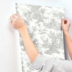 York Wallcoverings Campagne Toile - Grey Wallpaper | Buy Online York Wallcoverings Campagne Toile wallpaper, color Grey, SKU RT7940
