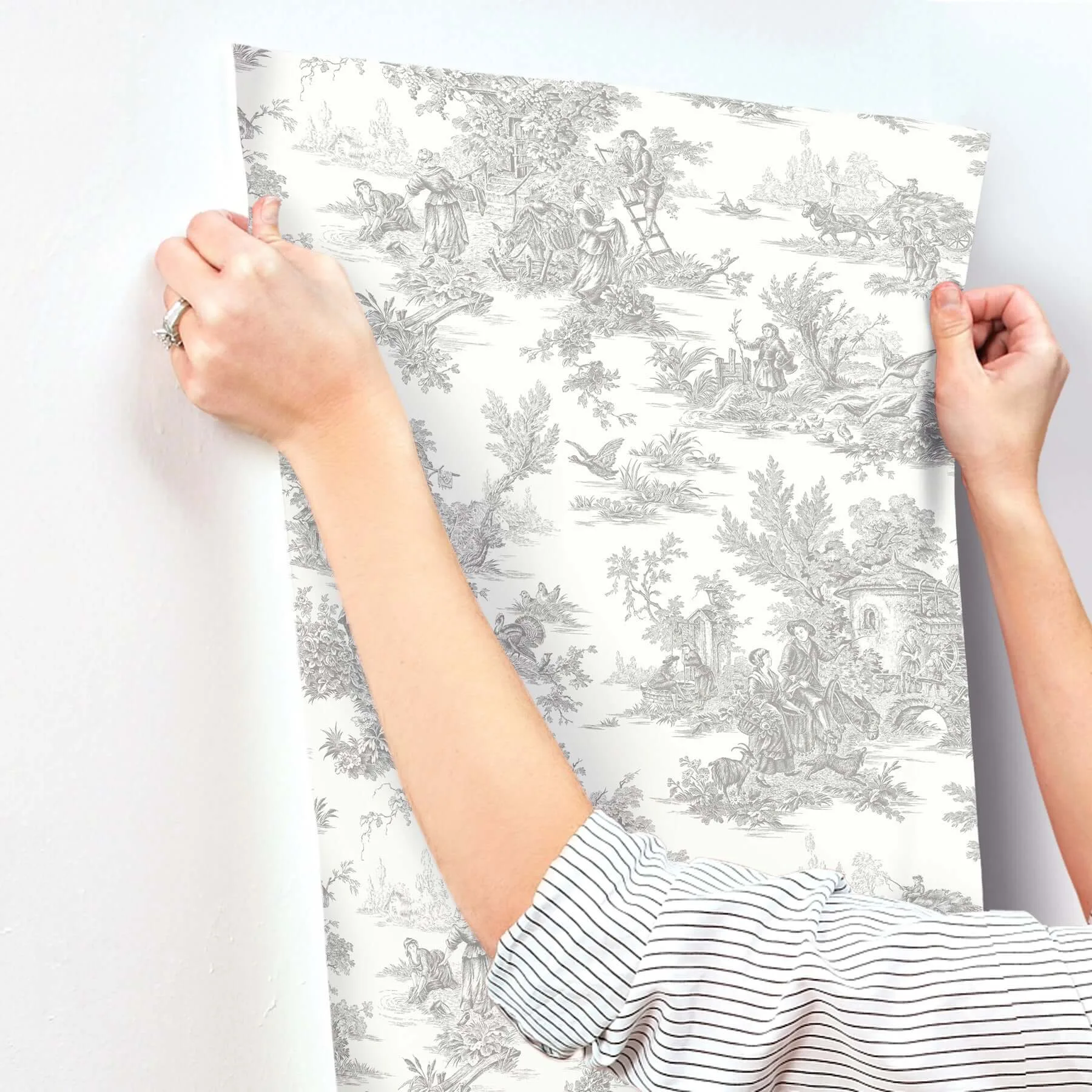 York Wallcoverings Campagne Toile - Grey Wallpaper | Buy Online York Wallcoverings Campagne Toile wallpaper, color Grey, SKU RT7940