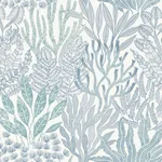 York Wallcoverings Coral Leaves wallpaper, color Blue & Aqua, SKU RT7804