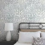 York Wallcoverings Coral Leaves wallpaper, color Blue & Aqua, SKU RT7804