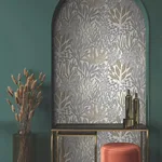 York Wallcoverings Coral Leaves wallpaper, color Taupe & Black, SKU RT7802