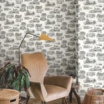 York Wallcoverings Modern Vista Toile - Black Wallpaper | Buy Online York Wallcoverings Modern Vista Toile wallpaper, color Black, SKU RT7861