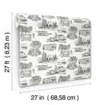 York Wallcoverings Modern Vista Toile - Black Wallpaper | Buy Online York Wallcoverings Modern Vista Toile wallpaper, color Black, SKU RT7861