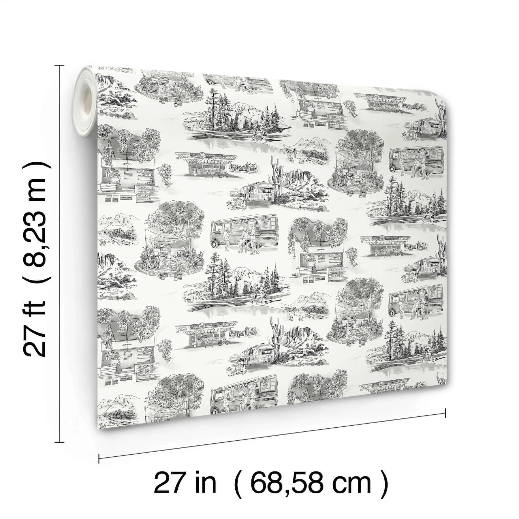York Wallcoverings Modern Vista Toile - Black Wallpaper | Buy Online York Wallcoverings Modern Vista Toile wallpaper, color Black, SKU RT7861