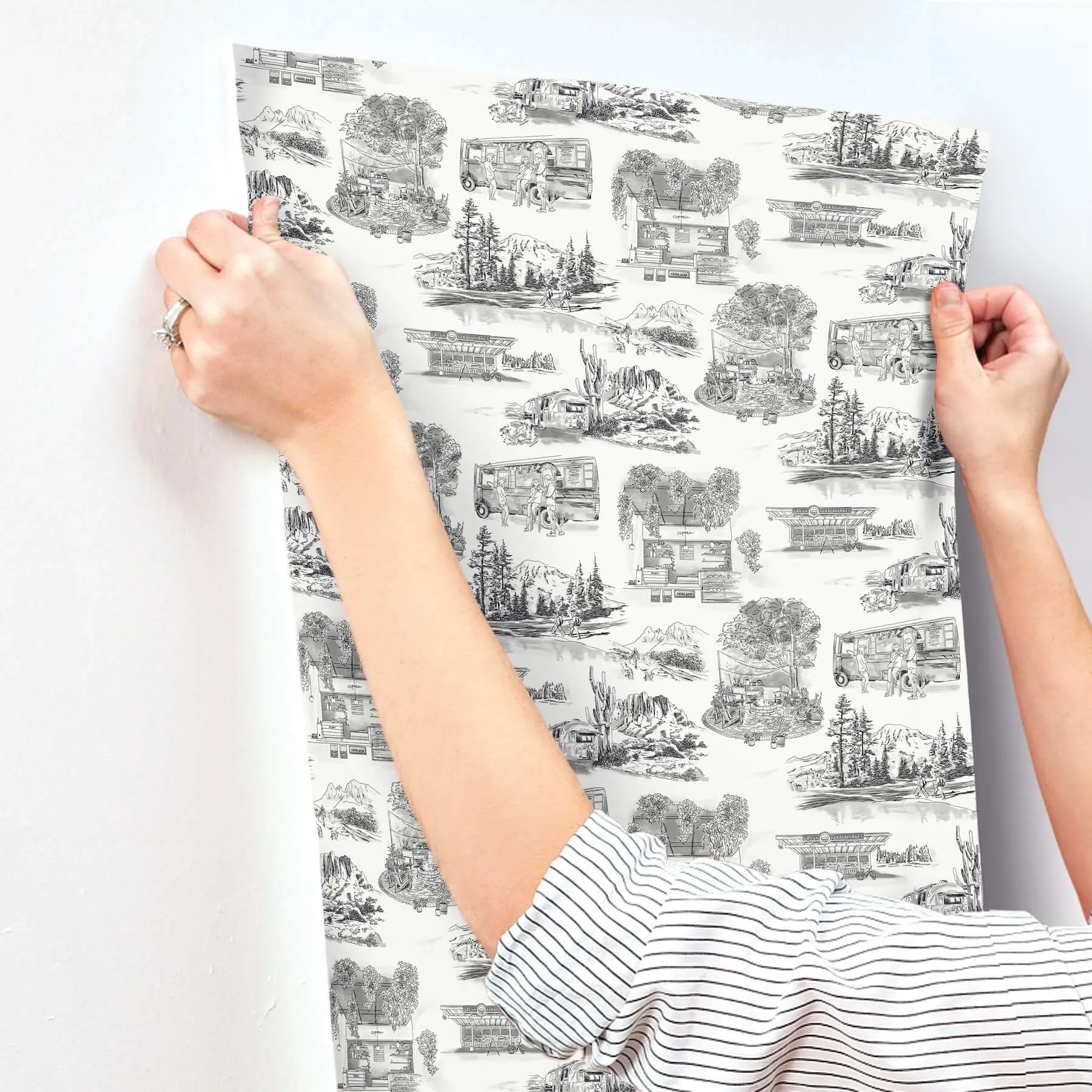 York Wallcoverings Modern Vista Toile - Black Wallpaper | Buy Online York Wallcoverings Modern Vista Toile wallpaper, color Black, SKU RT7861
