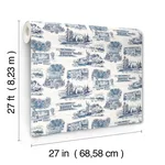 York Wallcoverings Modern Vista Toile - Navy Wallpaper | Buy Online York Wallcoverings Modern Vista Toile wallpaper, color Navy, SKU RT7862