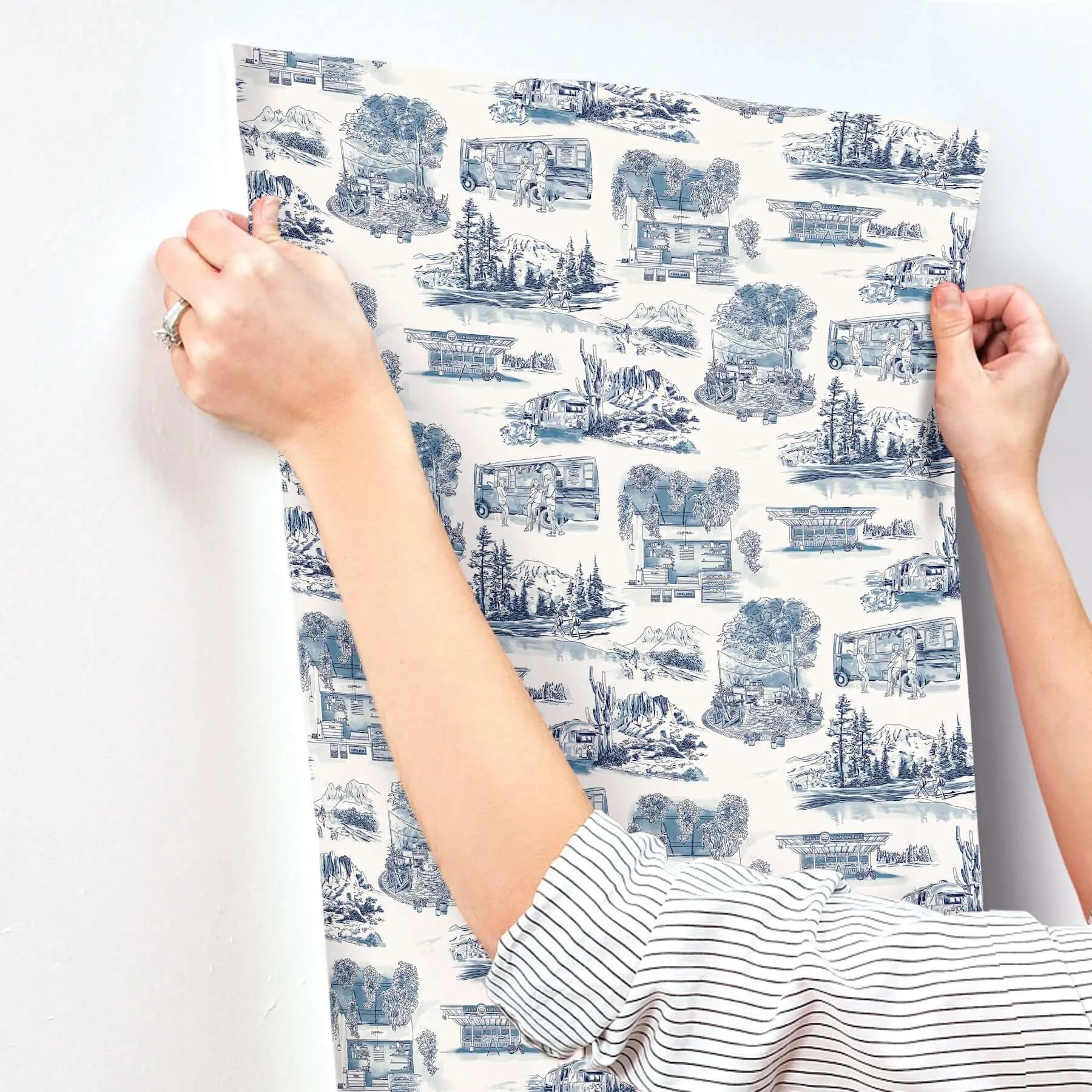 York Wallcoverings Modern Vista Toile - Navy Wallpaper | Buy Online York Wallcoverings Modern Vista Toile wallpaper, color Navy, SKU RT7862