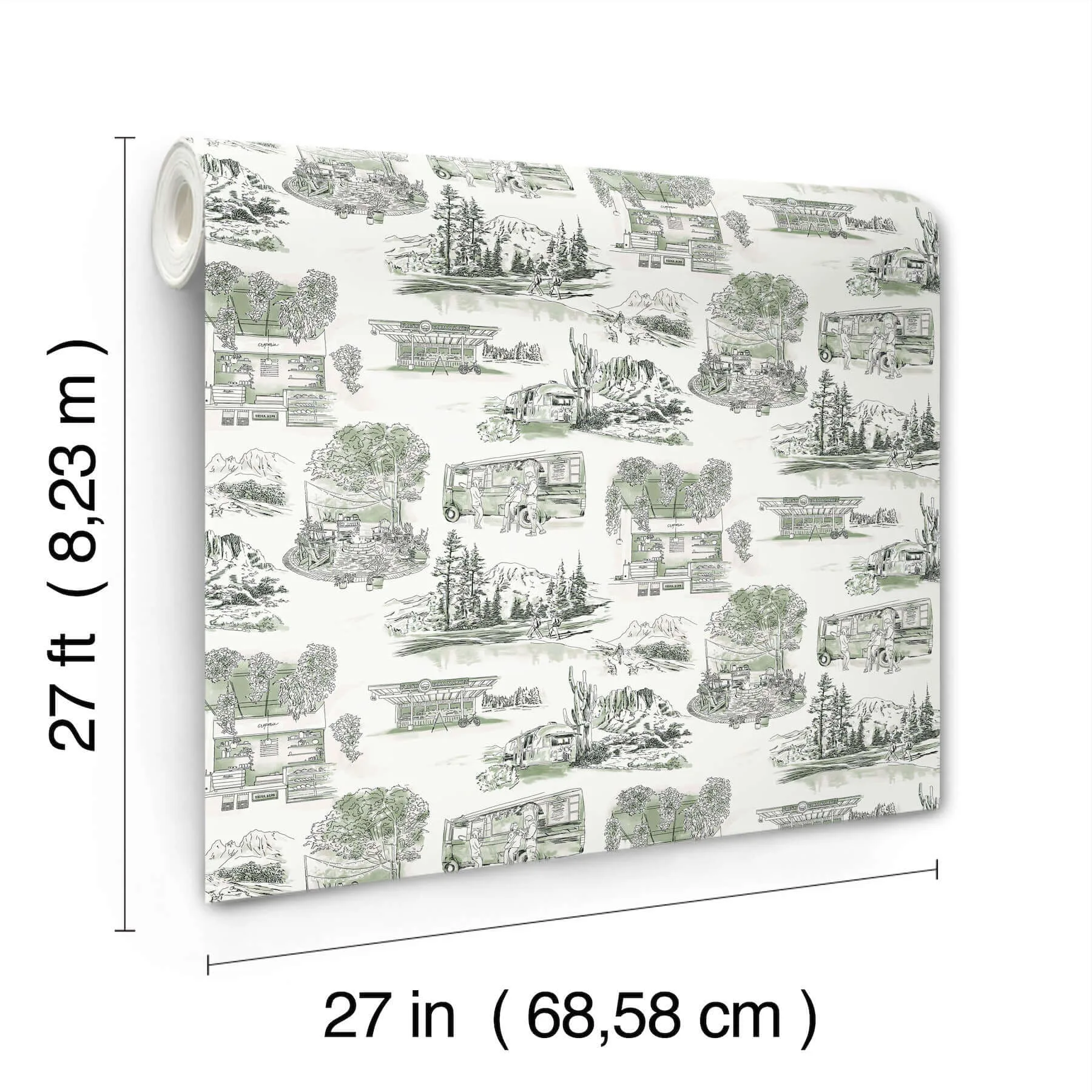 York Wallcoverings Modern Vista Toile wallpaper, color Evergreen, SKU RT7863