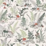 York Wallcoverings Mushroom Garden Toile wallpaper, color Red & Green, SKU RT7891