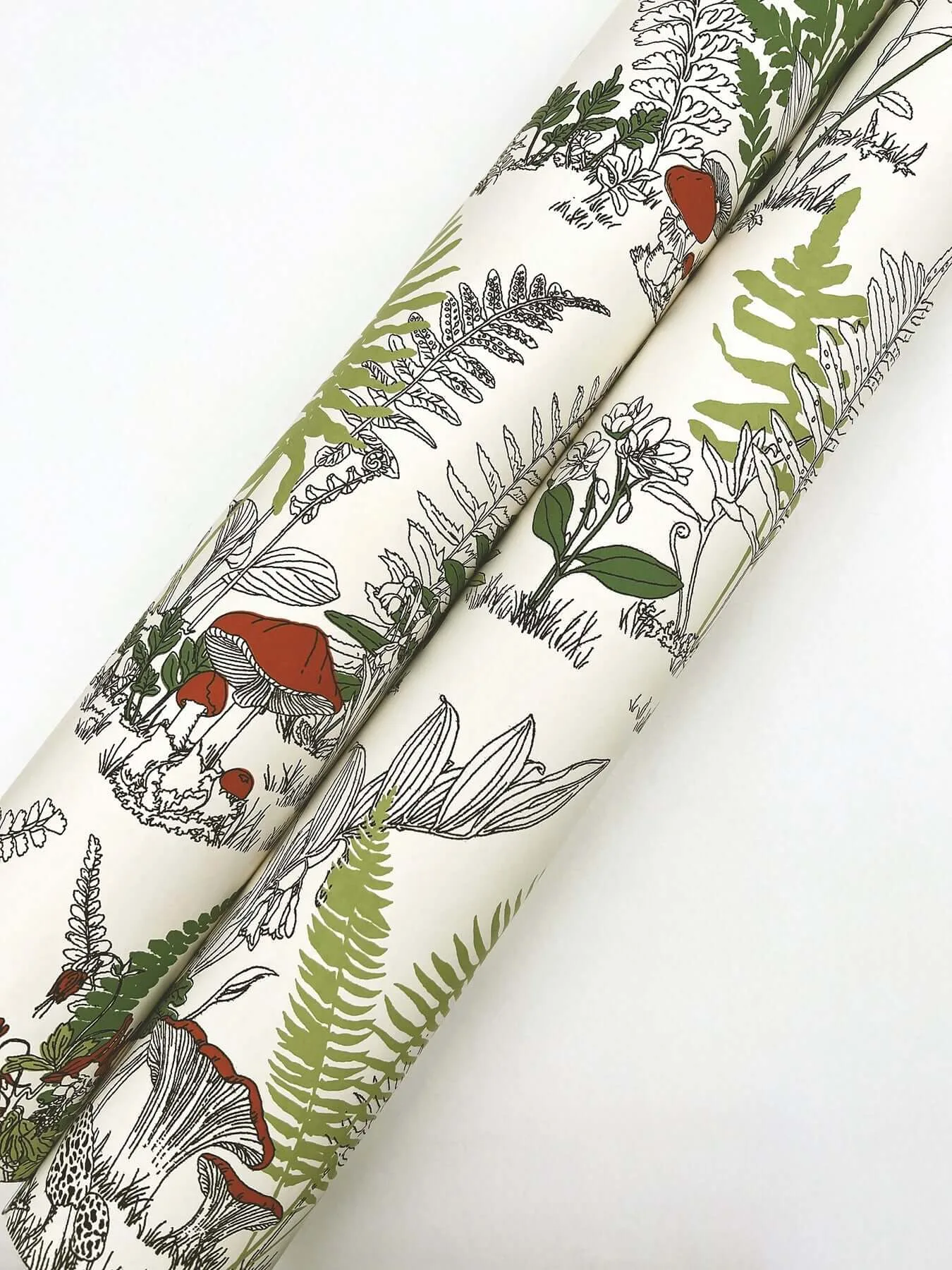 York Wallcoverings Mushroom Garden Toile wallpaper, color Red & Green, SKU RT7891