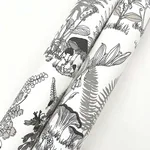 York Wallcoverings Mushroom Garden Toile wallpaper, color Black & Grey, SKU RT7893