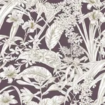 York Wallcoverings Orchid Conservatory Toile wallpaper, color Mulberry, SKU RT7881