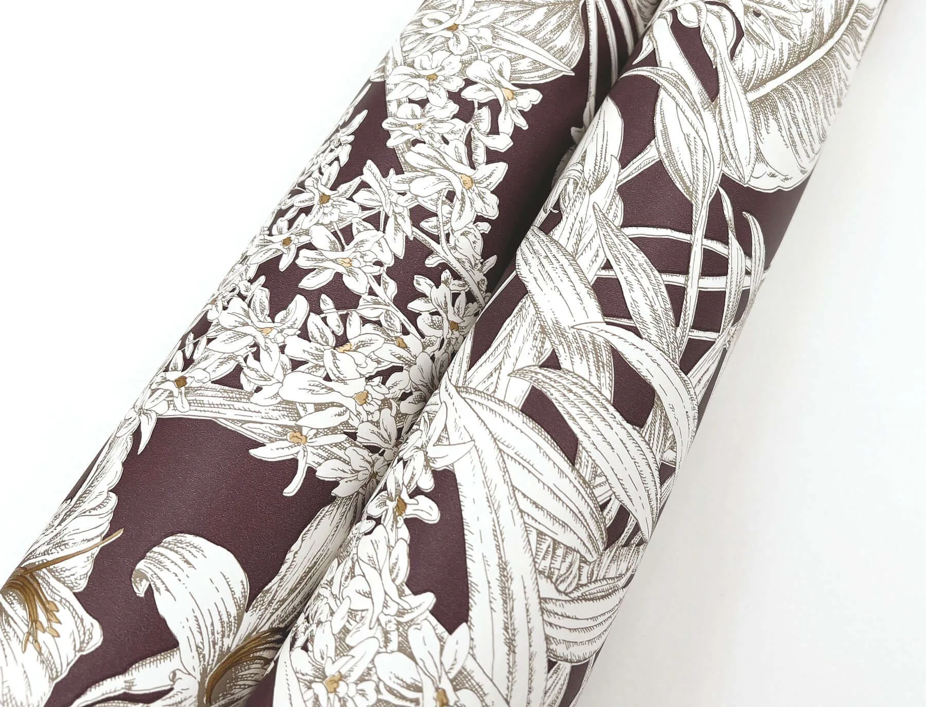 York Wallcoverings Orchid Conservatory Toile wallpaper, color Mulberry, SKU RT7881