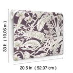 York Wallcoverings Orchid Conservatory Toile wallpaper, color Mulberry, SKU RT7881