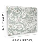 York Wallcoverings Orchid Conservatory Toile wallpaper, color Seamist & Taupe, SKU RT7882