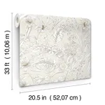 York Wallcoverings Orchid Conservatory Toile wallpaper, color Beige & Taupe, SKU RT7883