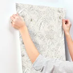 York Wallcoverings Orchid Conservatory Toile wallpaper, color Beige & Taupe, SKU RT7883