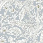York Wallcoverings Orchid Conservatory Toile wallpaper, color Blue & Taupe, SKU RT7884