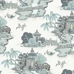 York Wallcoverings Pagoda And Sampan Scenic wallpaper, color Seamist, SKU RT7904